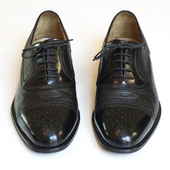 Black 10.5 Moreschi lace-up oxfords / wingtips main image 5